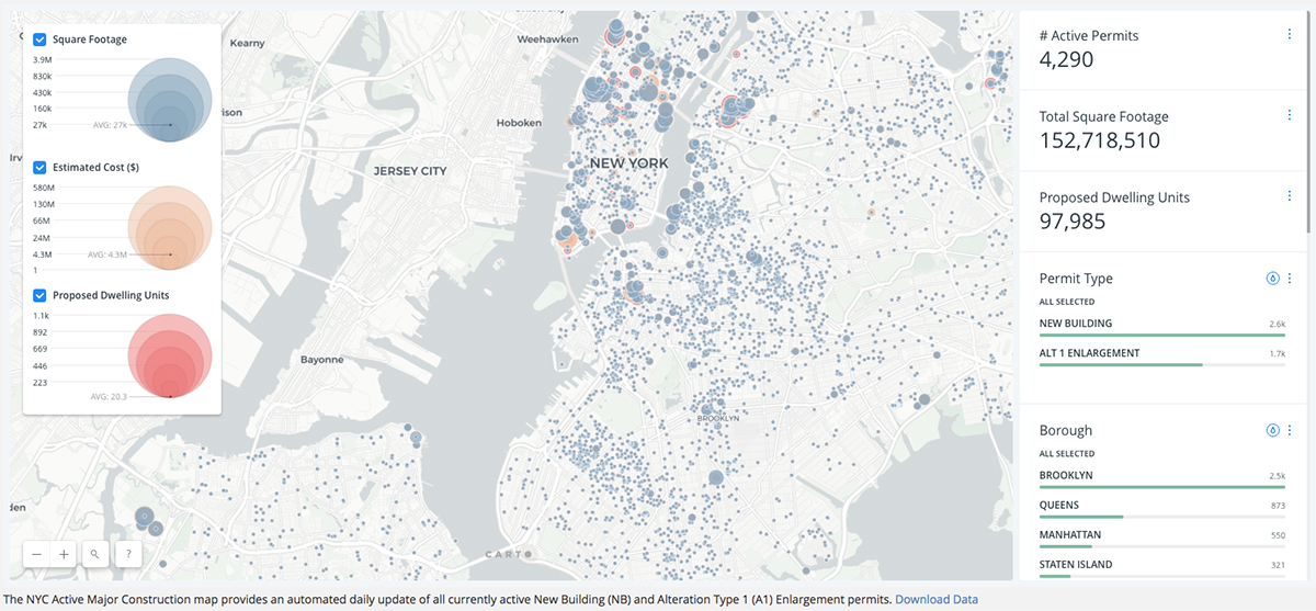 纽约DOB在线建筑地图的截图