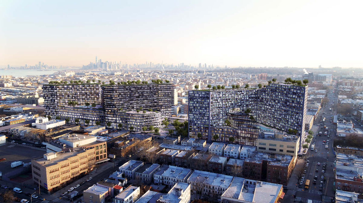 布鲁克林日落公园一个大型开发项目的效果图