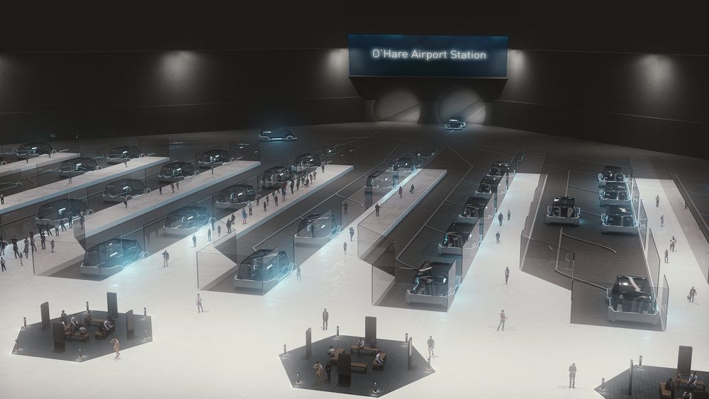 奥黑尔国际机场拟建车站效果图