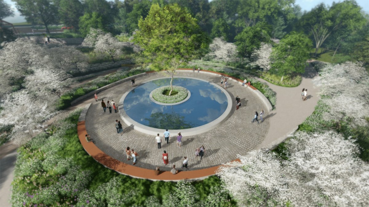 桑迪胡克纪念喷泉的效果图
