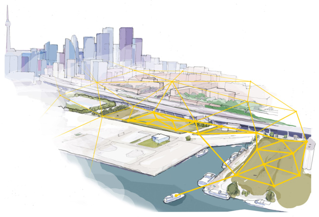 Sidewalk Labs设计的多伦多海滨数字基础设施效效图