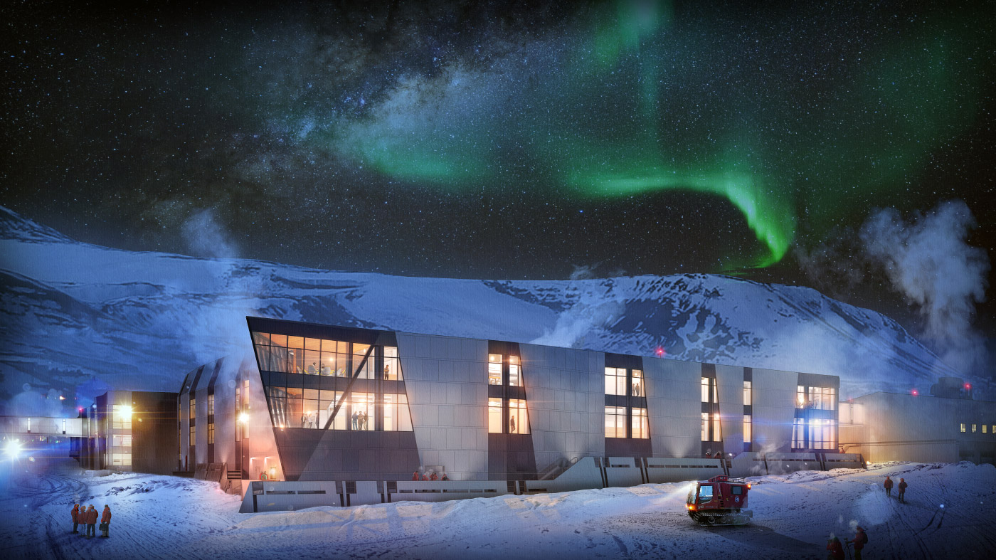 McMurdo驻地渲染在南极洲设计由oz建筑学