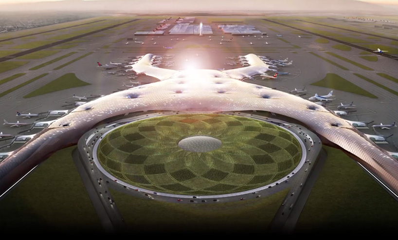 由Foster + Partners设计的现已取消的新墨西哥城国际机场的航拍图