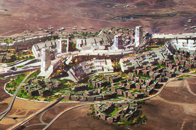 Tom Wiscombe设计的内华达州storey县区块链智能城市的渲染图