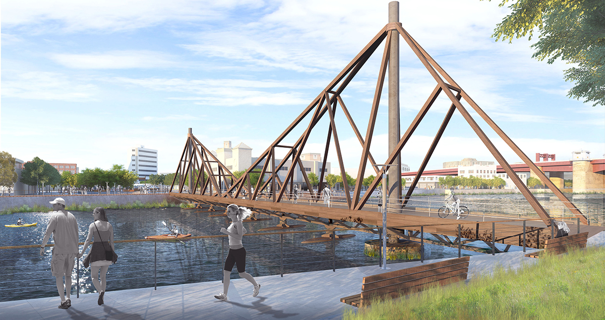 CRÈME/Jun Aizaki建筑设计事务所的LongPoint大桥效效图