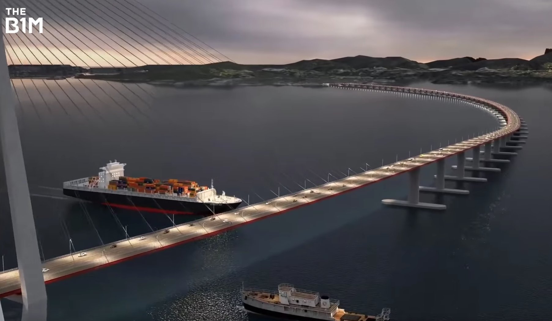 挪威比约纳峡湾上的一座桥的效果图