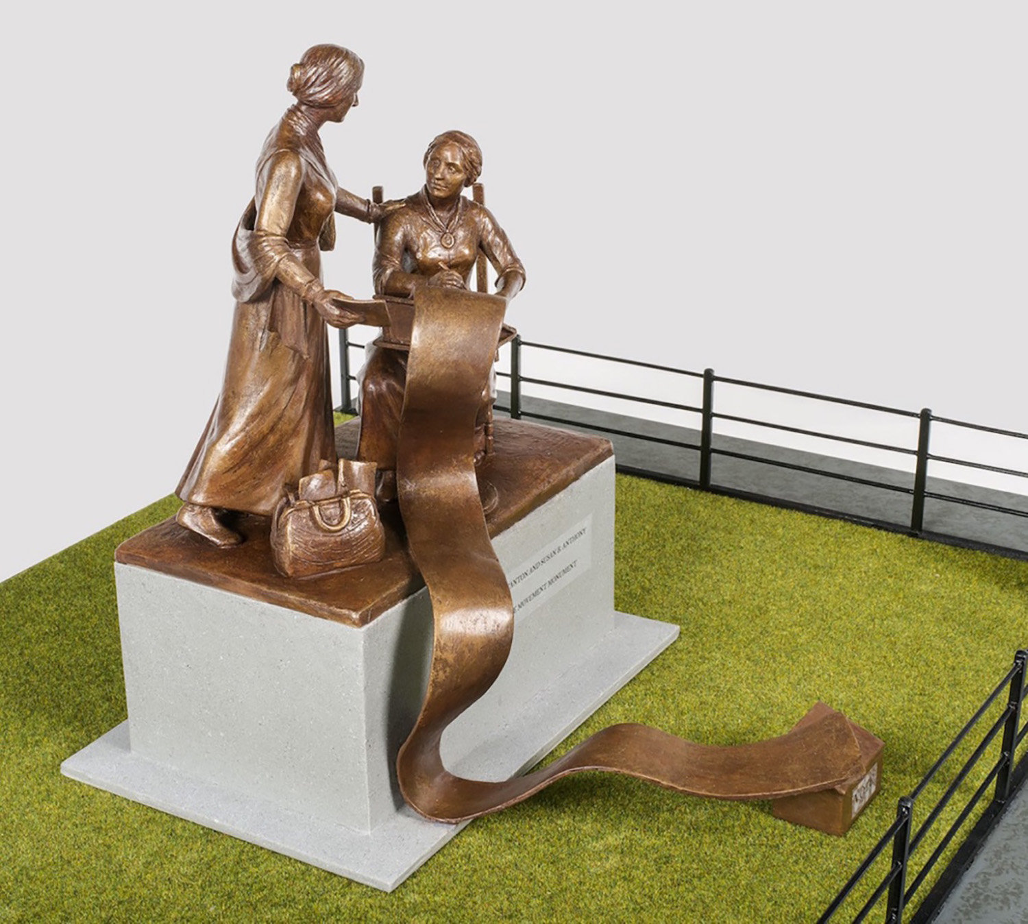 苏珊·b·安东尼和伊丽莎白·凯迪·斯坦顿的雕塑模型