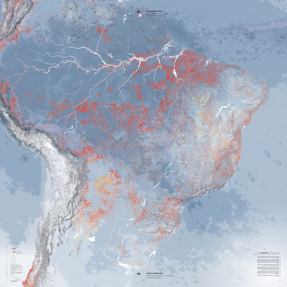 亚马逊森林砍伐的地图，突出了区域环境影响