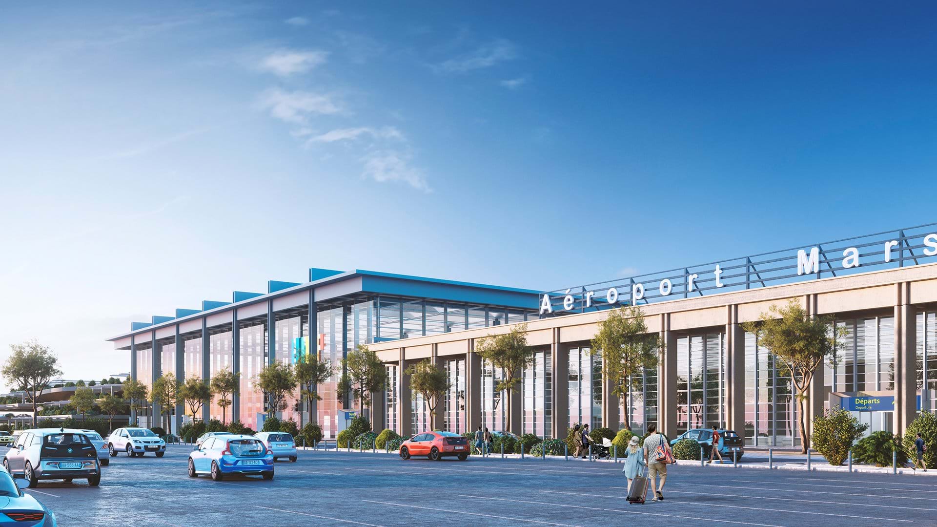 福斯特建筑事务所为普罗旺斯马赛机场设计的立面渲染图
