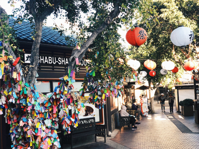 洛杉矶小东京信封覆盖的一棵树的照片