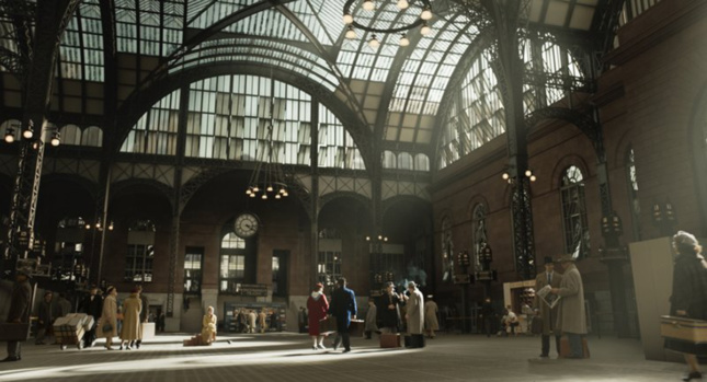 老宾夕法尼亚车站内部电影的CGI图像