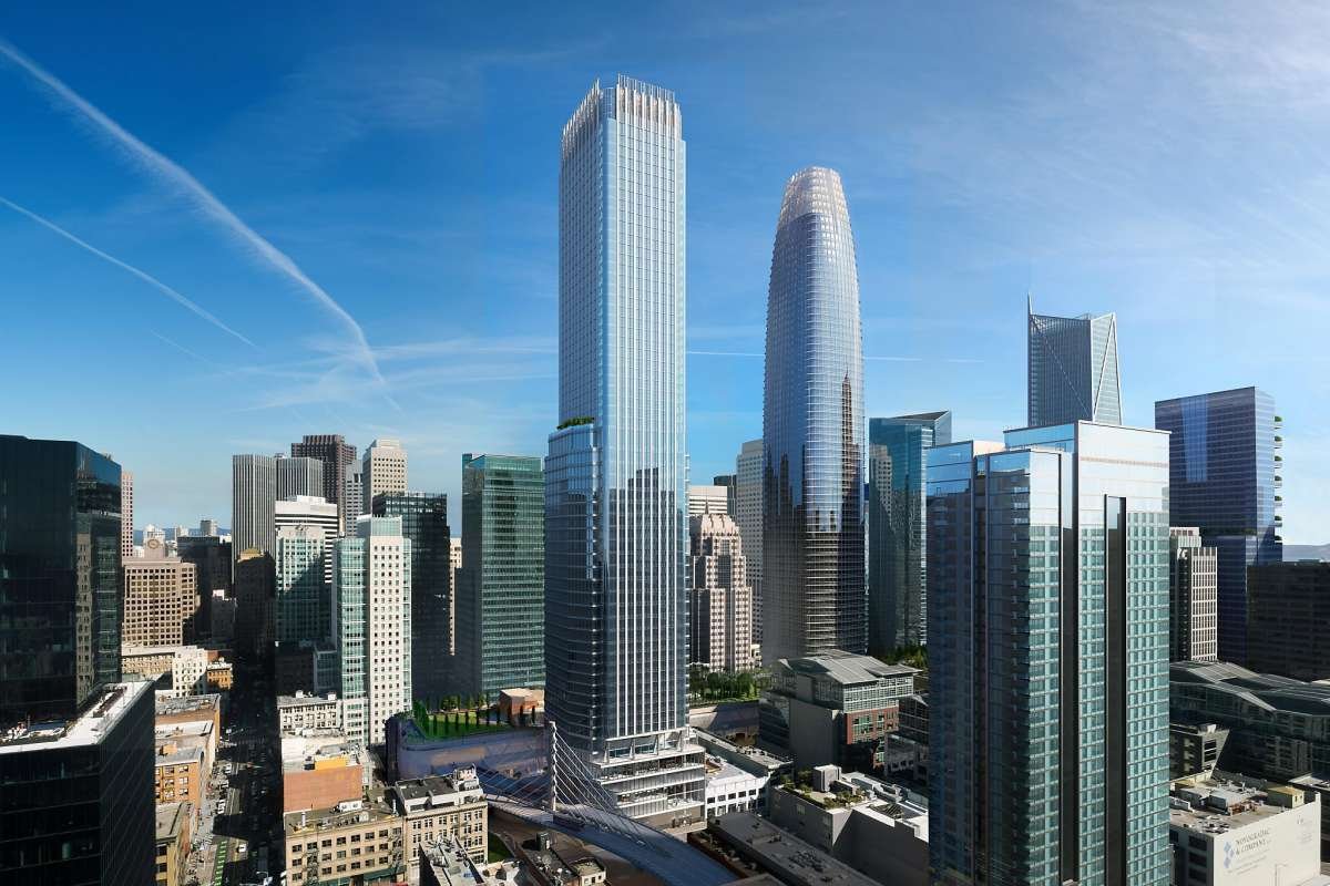 旧金山天际线上的一座四四方方的塔楼