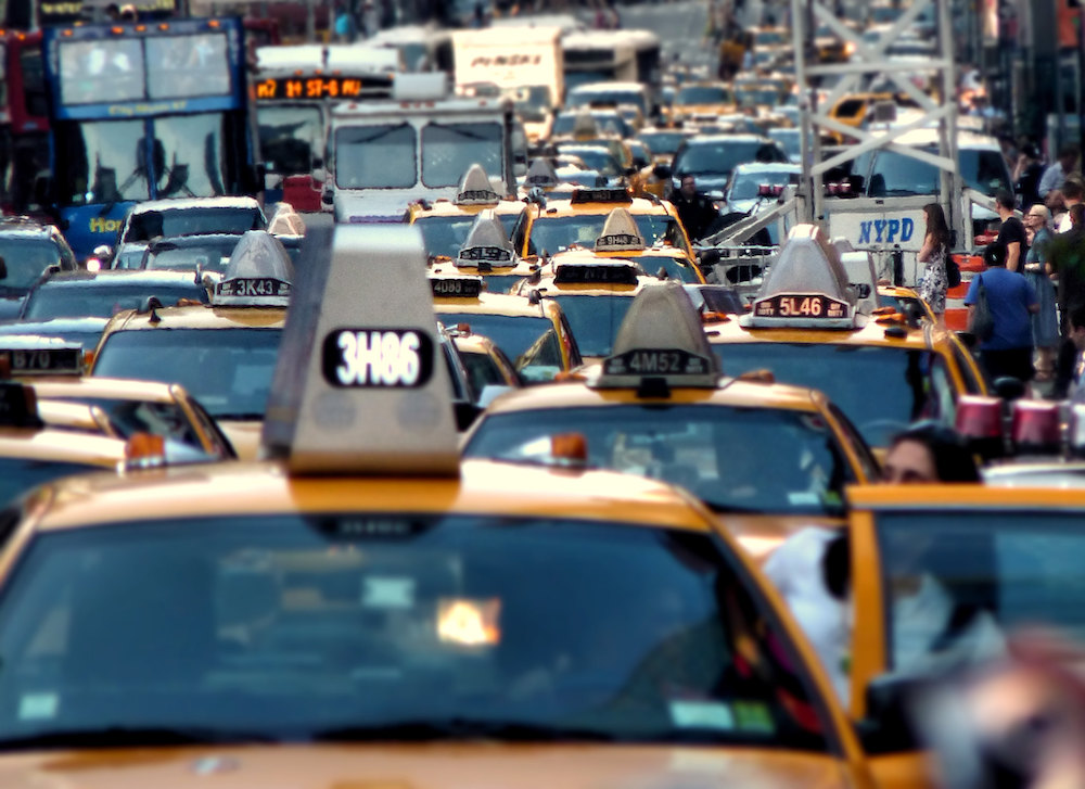 纽约的黄色出租车交通