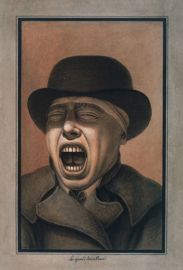 Jean-Jacques Lequeu的自画像，题为《伟大的哈欠者》