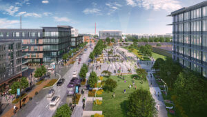rendering of innovation district in indianpolis