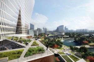 中国深圳规划的智能网络城市示意图