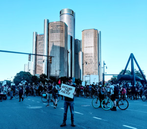 底特律抗议者的照片