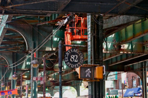 elevated train tracks in queens, nyc, part of the neighborhoods now program