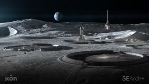奥林匹斯项目的月球殖民地的圆形建筑效果图