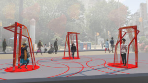 熨斗公共广场效果图，红圈在其中