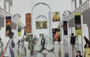 作为未来文化中心系列的一部分，拟建博物馆的效果图