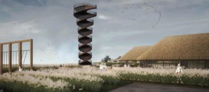 一个螺旋形的瞭望塔出现在沼泽地，又名沼泽塔