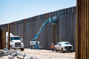 Border wall construction along the U.S.-mexico divide in arizona