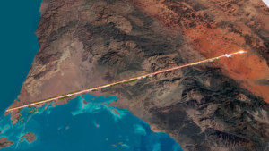 这条线是沙特阿拉伯山区的一条直线