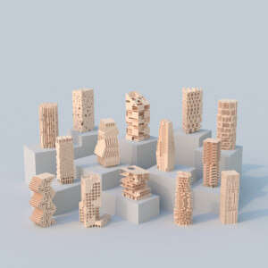 Scale towers all made from mass timber