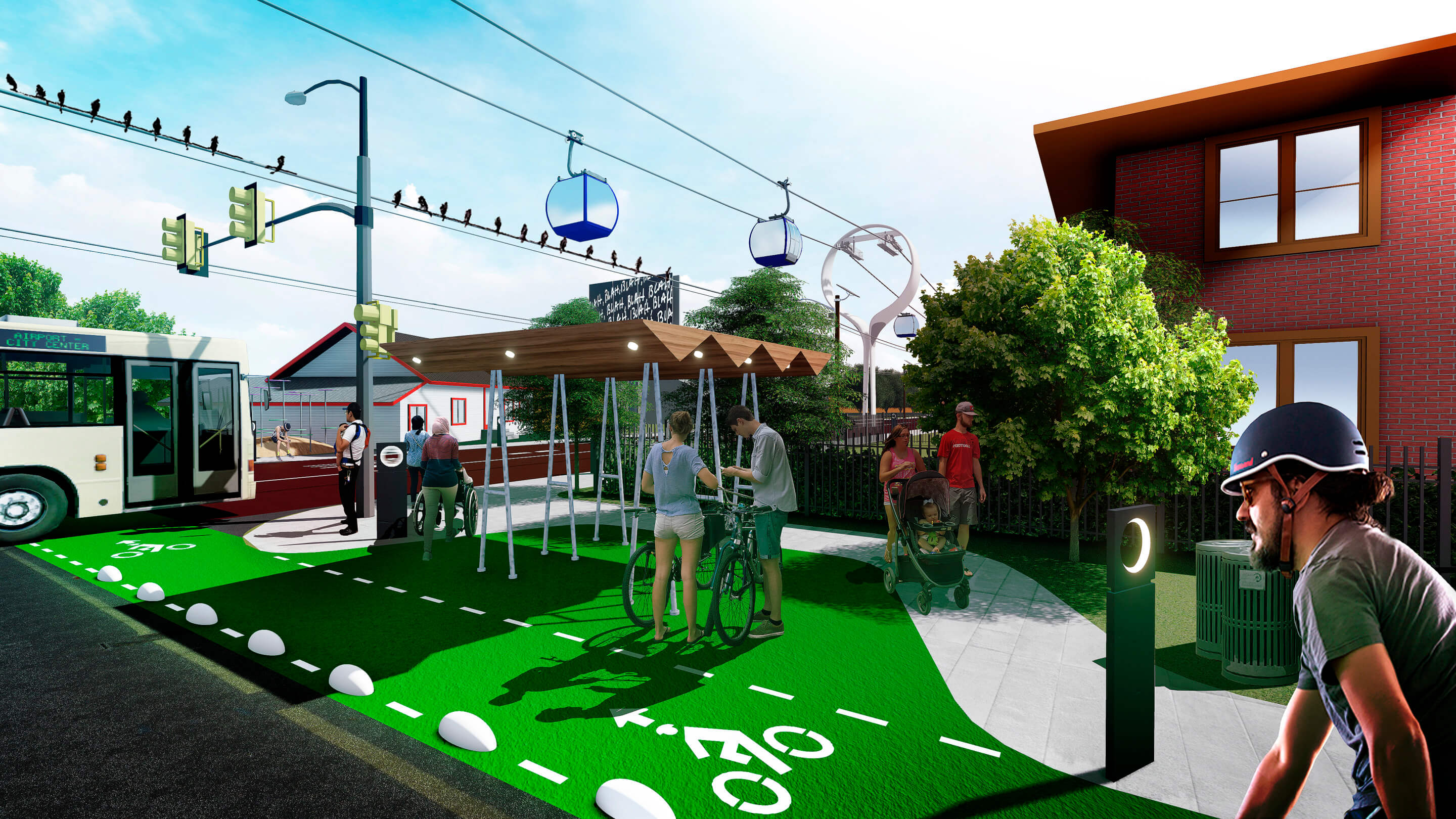 Rendering of streetscape