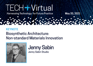 一个印有珍妮·萨宾的科技+虚拟横幅