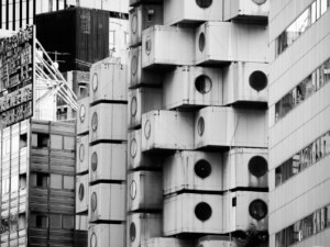 日本代谢建筑的著名作品的黑白照片