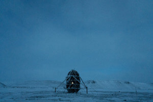 格陵兰的月亮舱外观，由saga空间建筑师设计