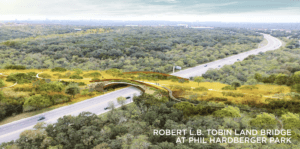 罗伯特·L.B.托宾大陆桥在圣安东尼奥的渲染，现在已经完成