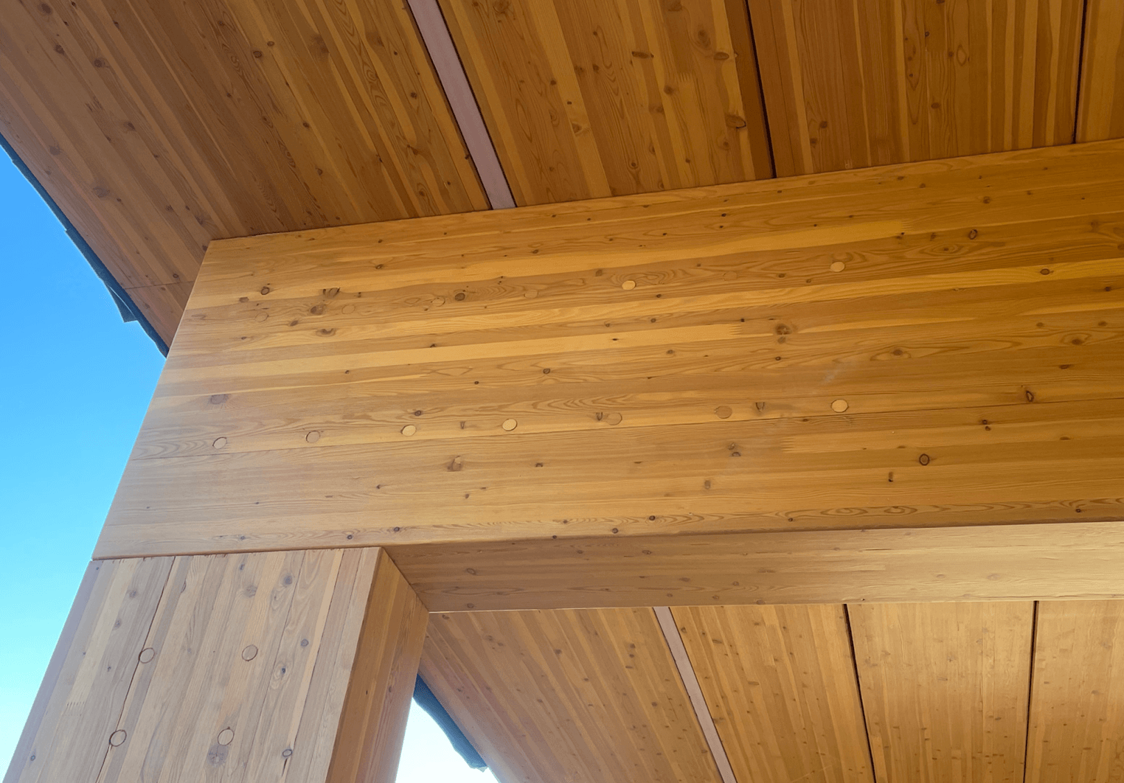 木材框架的特写