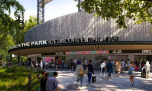 中央公园德拉科特剧院(Delacorte theater)的露天剧场入口效果图