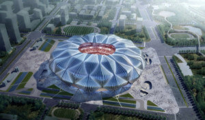 中国体育场的空中渲染图