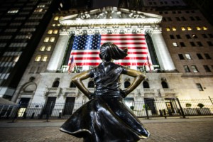 华尔街的无畏女孩雕像
