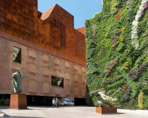 马德里的一座历史建筑，有一面巨大的生活墙