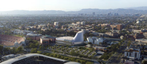 加州科学中心在洛杉矶的综合航空渲染