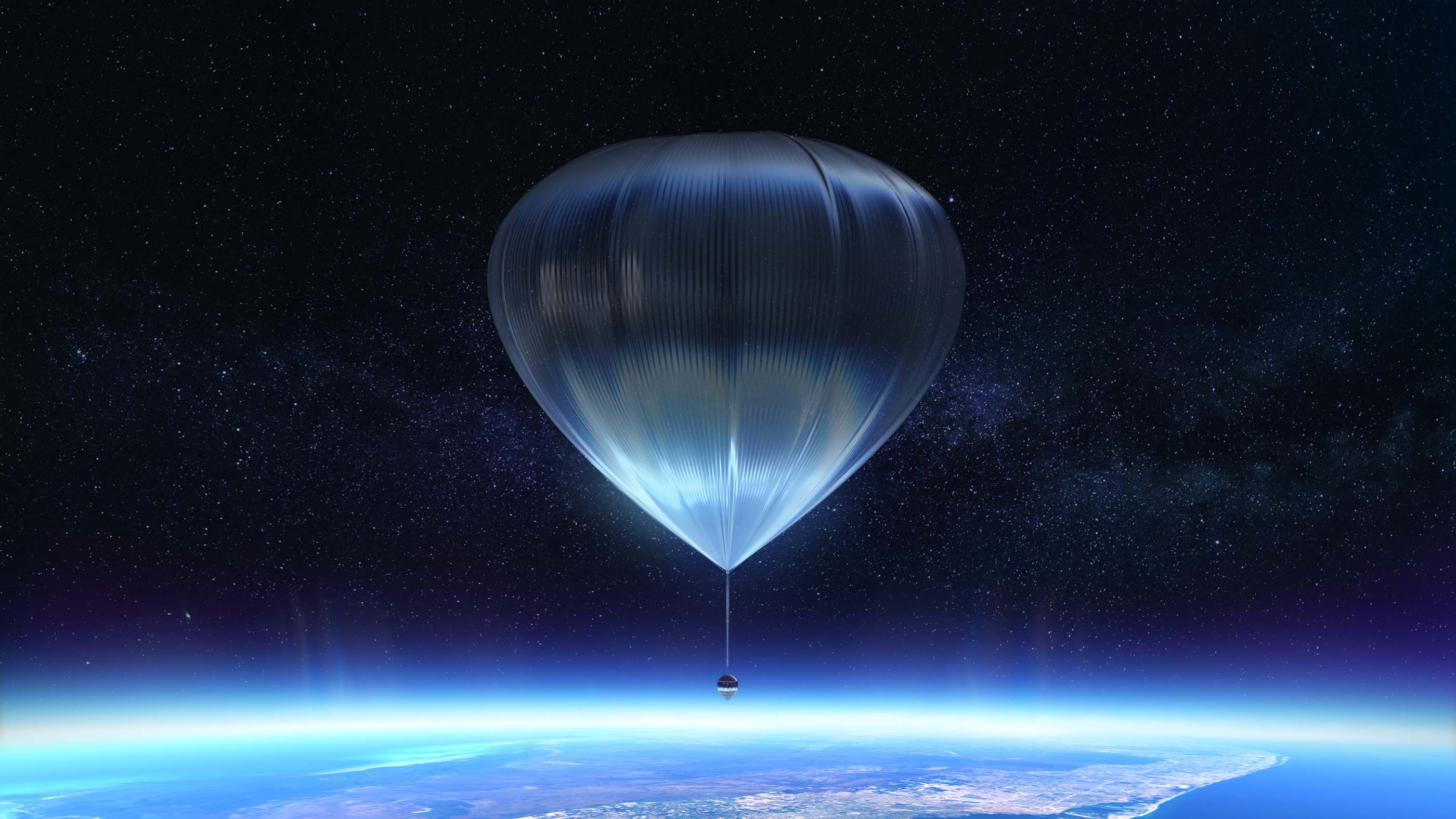 大型气球将宇宙飞船抬升到地球表面之上