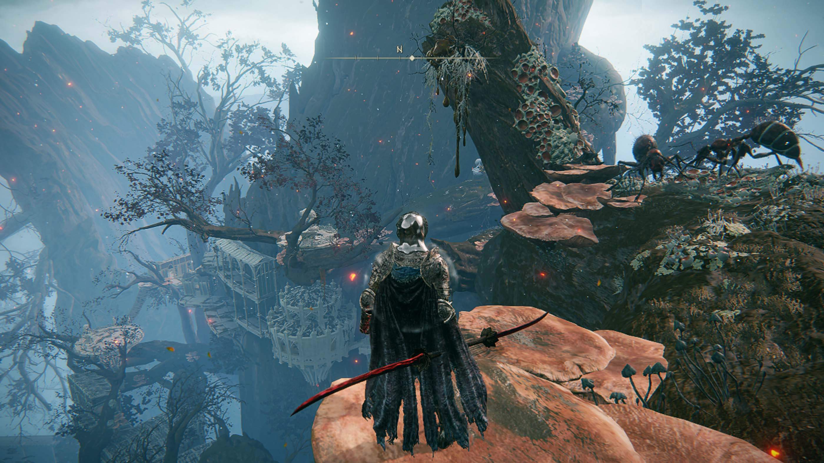视频游戏视图隐形的角色和岩石景观