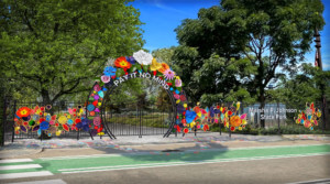 在玛莎p.约翰逊公园的欢迎大门的渲染图