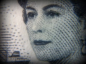 一张伊丽莎白女王头像邮票的特写
