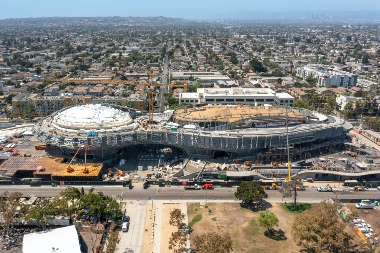 洛杉矶一个主要建设项目的鸟瞰图