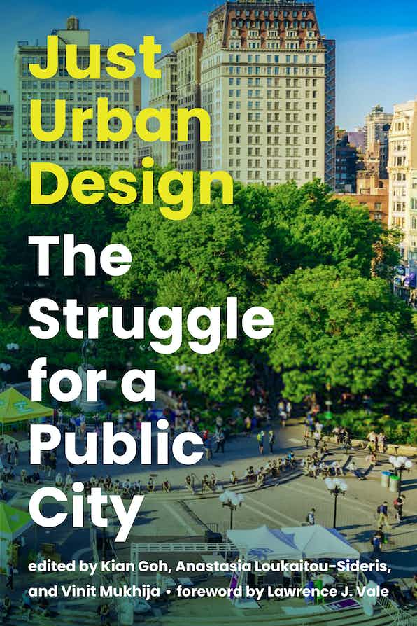 书的封面与照片的城市和树木和公共广场