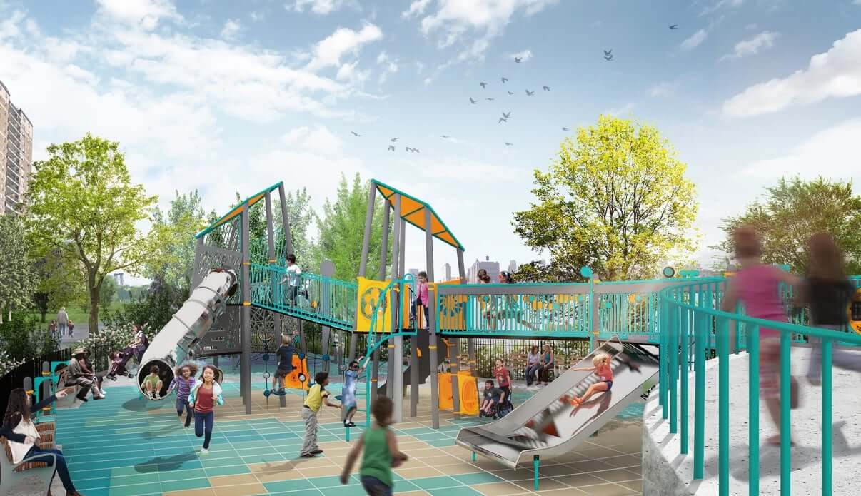 rendering of a colorful playground