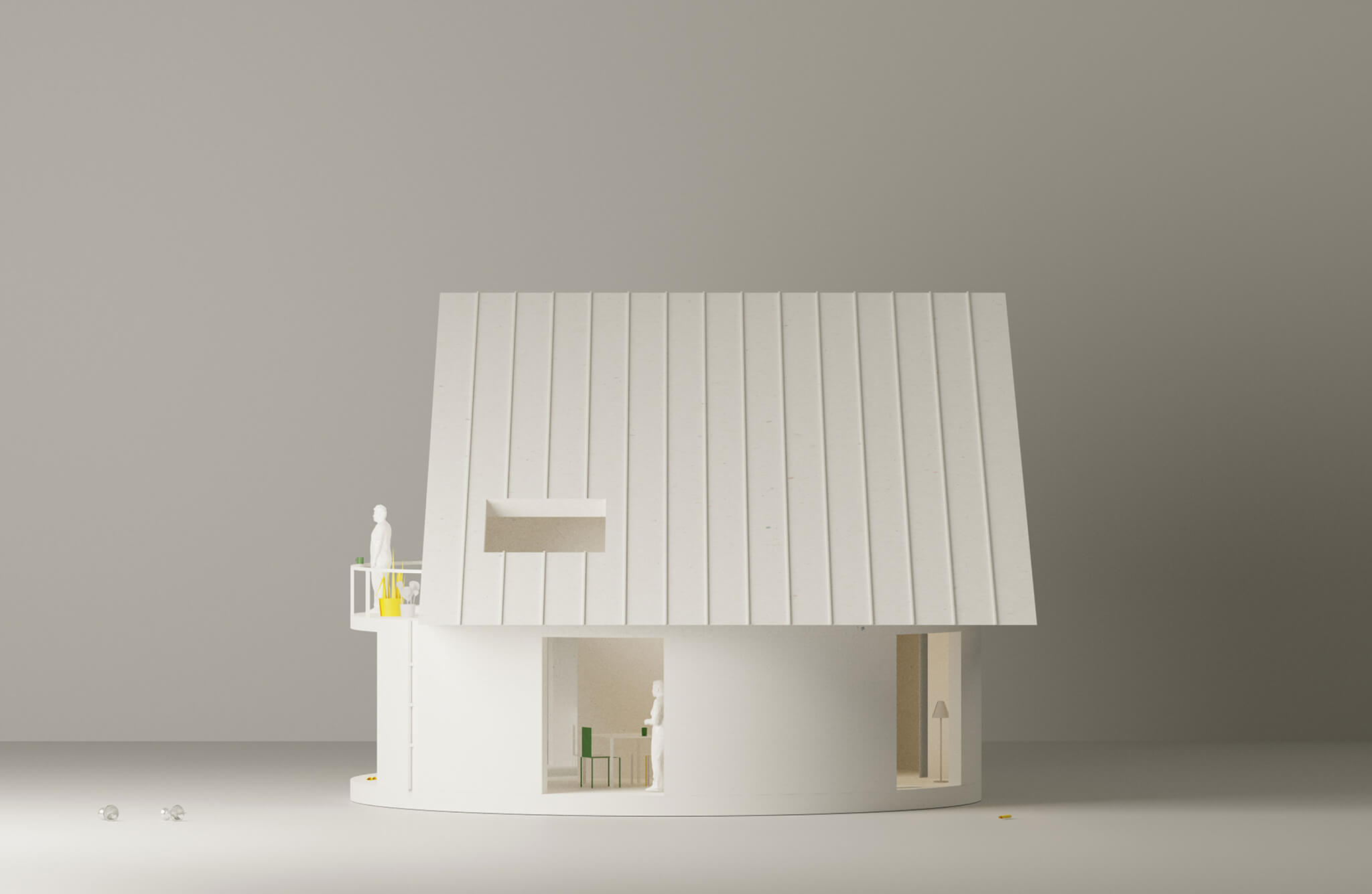 白色的房子模型